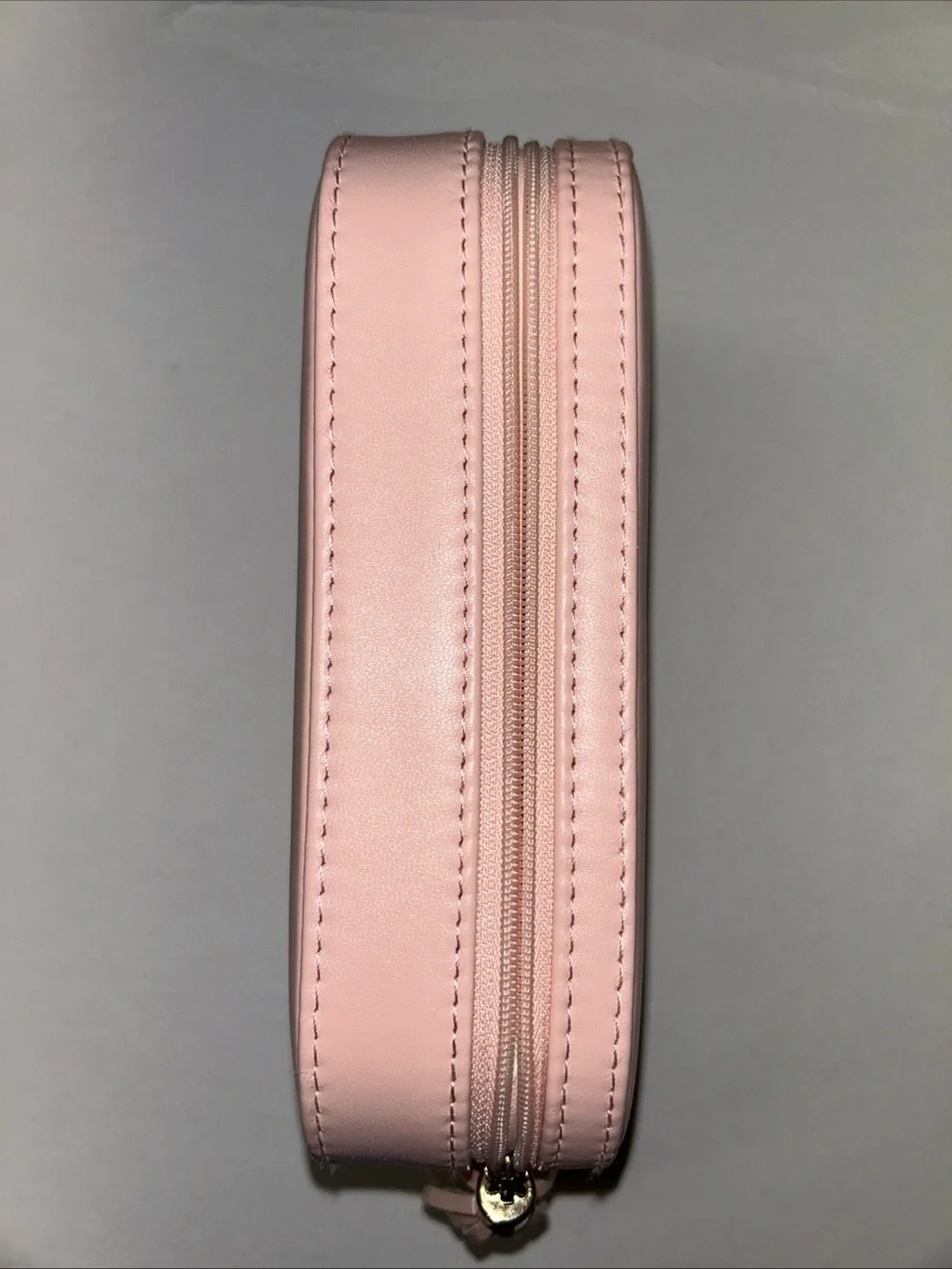 Rachel Zoe Pink Faux Leather Travel Jewelry Case Floral Embroidery Tassel Zipper